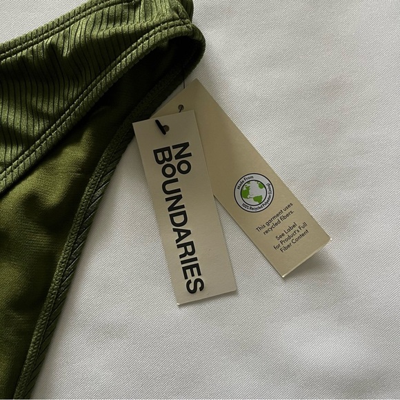 No Boundaries PQD Cheeky High Leg Ribbed Naples Green Swim Bottoms L 12-14 NWT - Picture 5 of 13